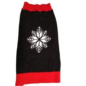 Charter Club Family Snowflake Pet Sweater Black Red Large New
